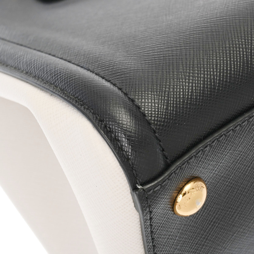 Prada Bag Tote Saffiano Black Bicolor White - Picture 8 of 11